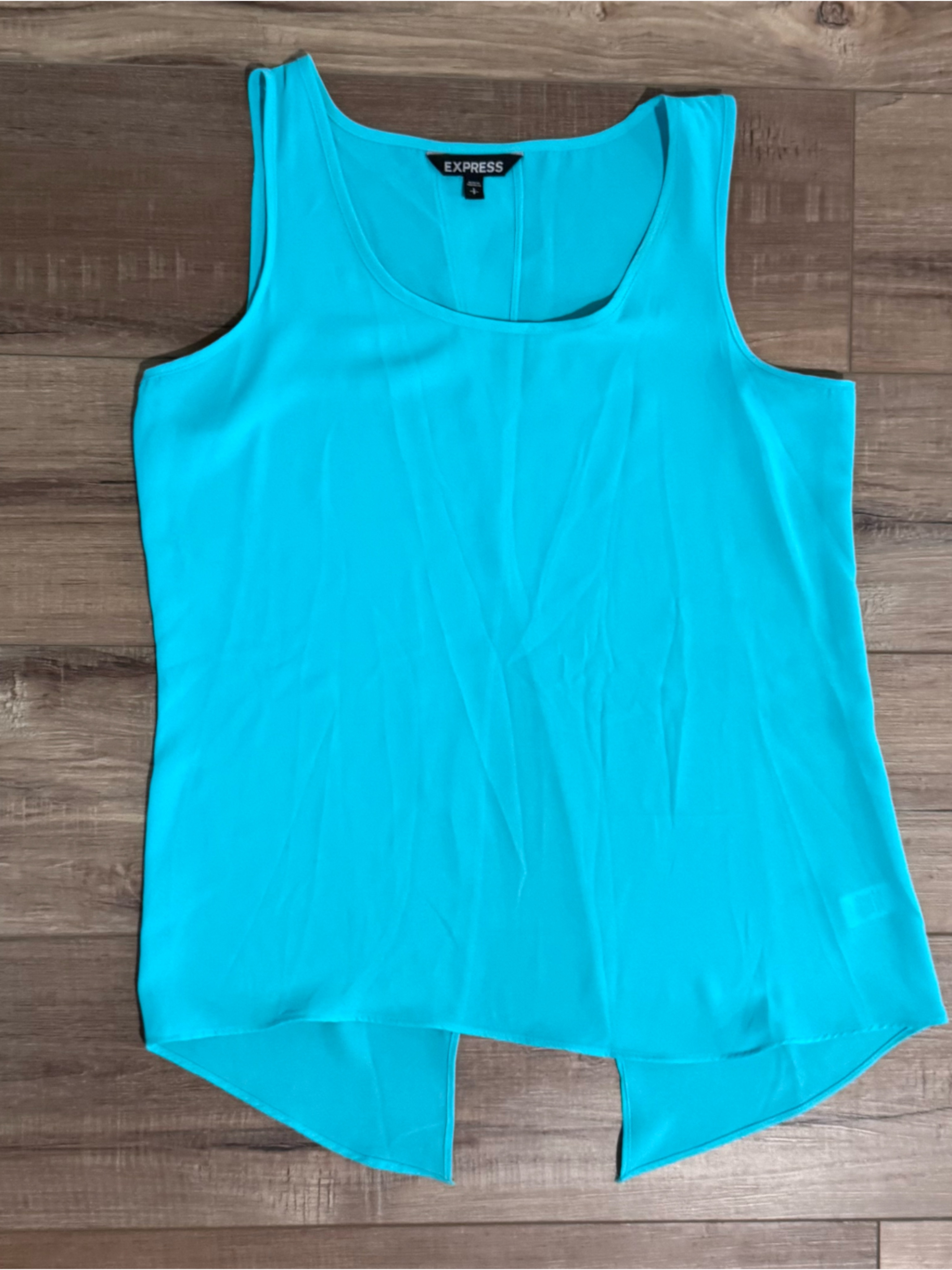 Express Women’s Bright Turquoise Scoop Neck Tank Top